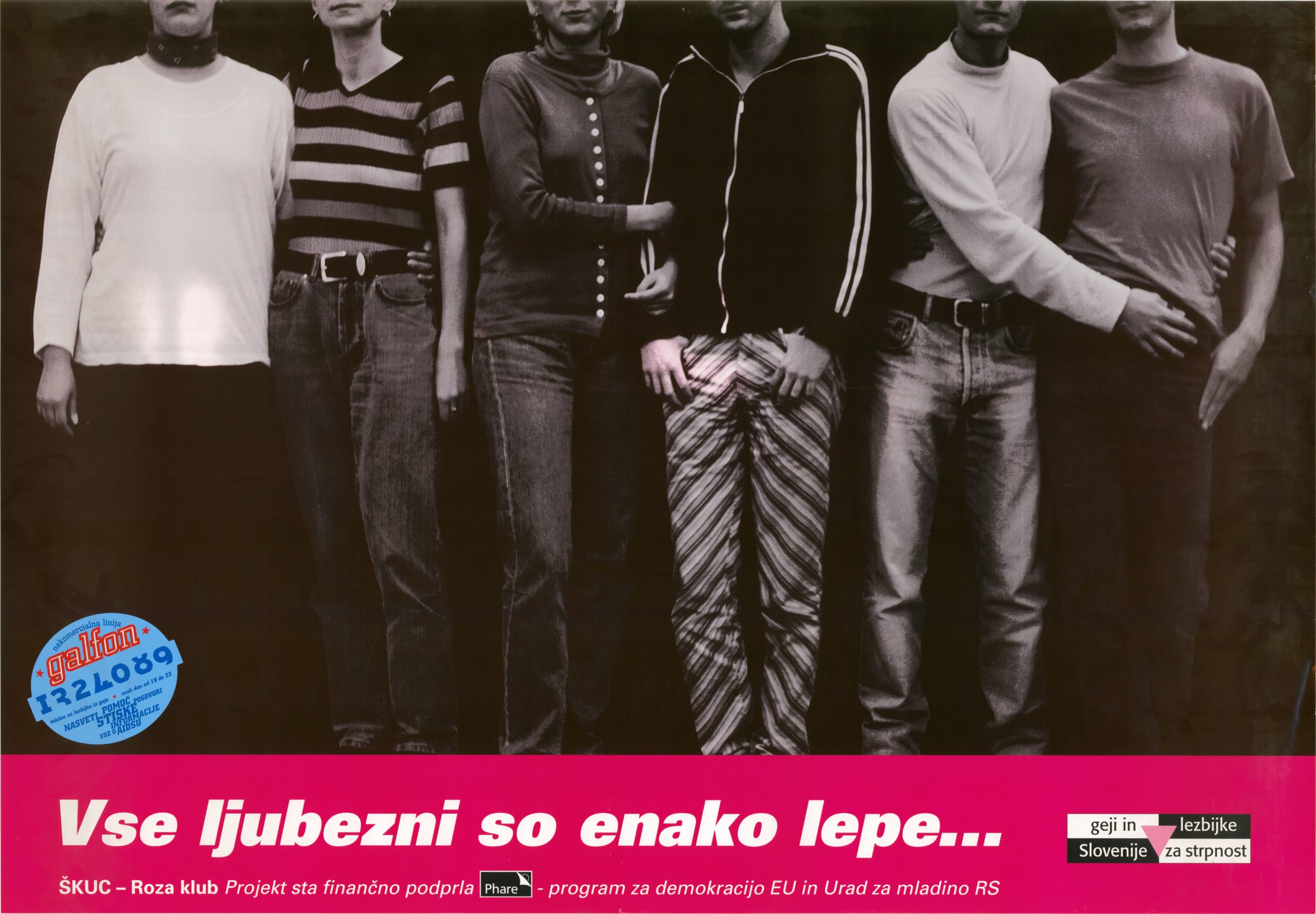 Vse ljubezni so enako lepe, plakat, ŠKUC-Roza klub, januar 1998